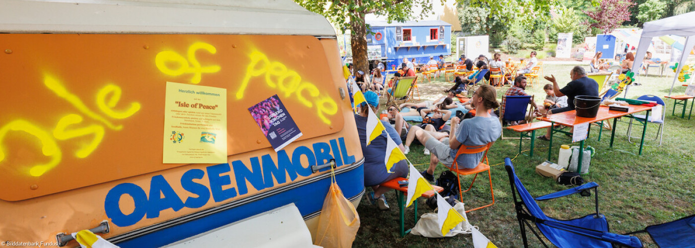 Entspannung beim Oasenmobil auf dem Jugendkirchentag 2022