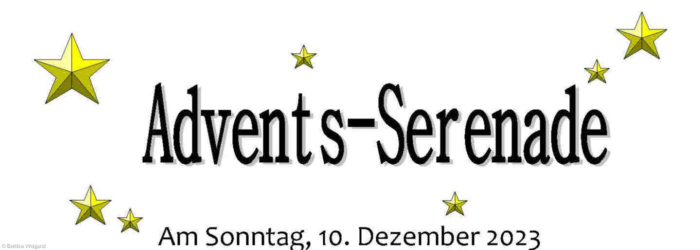 Adventsserenade am 10.12.2023 um 18 Uhr auf dem Dorfplatz Ermetzhofen mit Bewirtung und Basteleien
