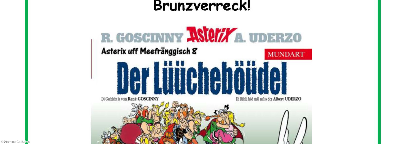Asterix-Lesung auf Fränkisch am 18.9.26 um 19:00 Uhr in der Pfarrscheune Gollhofen