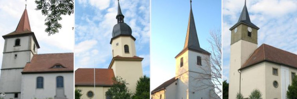 Kirchen in Adelhofen, Auernhofen, Equarhofen und Simmershofen