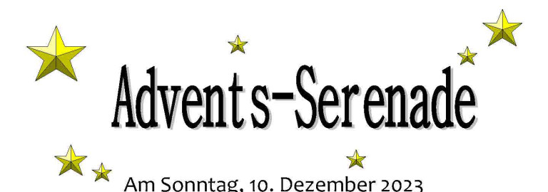 Adventsserenade am 10.12.2023 um 18 Uhr auf dem Dorfplatz Ermetzhofen mit Bewirtung und Basteleien