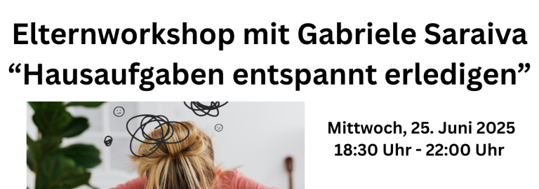 Elternworkshop zu "Hausaufgaben entspannt erledigen" am 25.6.25 in Uffenheim