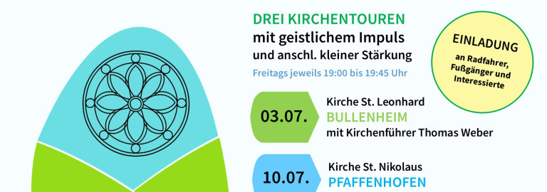 Drei Kirchentouren jeweils freitags um 19:00 Uhr im Dekanat Uffenheim
