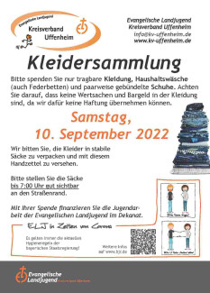 Flyer mit allen Informationen zur Altkleidersammlung