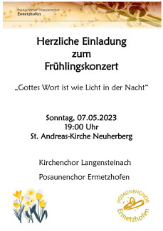 Plakat zum Frühlingskonzert am 7.5.2023
