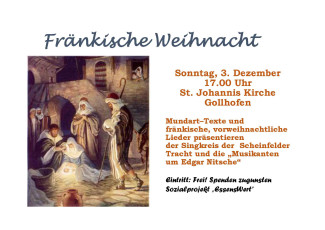 Plakat zur Fränkischen Weihnacht am 3.12.23 um 17 Uhr in Gollhofen