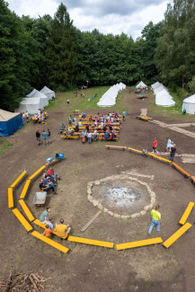 Zeltstadt von oben im Jahr 2023