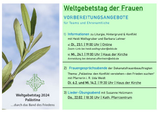 Vorbereitungsangebote für weltgebetstagsteams