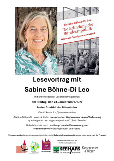Lesevortrag am 24.1.25 um 17 Uhr in der Stadtkirche Uffenheim zur Erfindung der Bundesrepublik mit Sabine Böhne-Di Leo