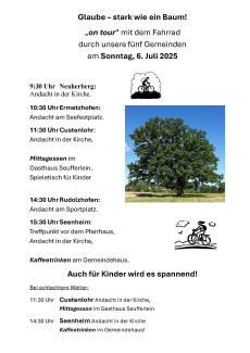 Rund-Radtour durch das Pfarramt Seenheim-Ermetzhofen am 6.7.25