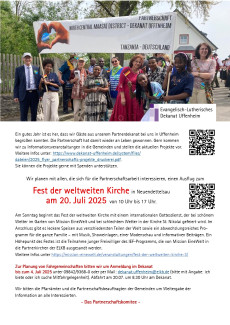 Teilnahme am Fest der weltweiten Kirche am 20.07.2025 in Neuendetteslau