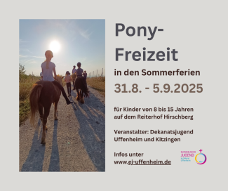 Ponyfreizeit mit der Dekanatsjugend in den Sommerferien 2025