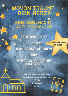 Bibelnacht am 25.10.2025 zwischen Enheim und Gnodstadt