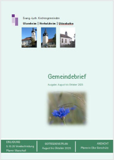Titelseite Gemeindebrief Pfarrei Ulsenheim von August bis November 2025 - ohne Jubilare