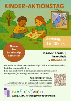 Kinderaktionstag für 6 - 11 Jährige von 10 bis 13 Uhr in Uffenheim