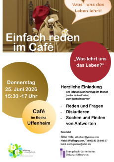 Gesprächskreis einfach reden am 25.6.26 im Café im Edeka Uffenheim