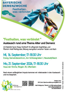 Zwei Gesprächsangebote im September 2026 im Rahmen der bayerischen Demenzwoche in Uffenheim und Neustadt