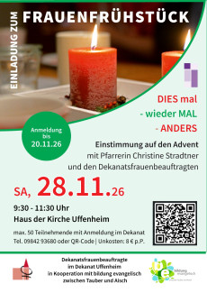 Frauenfrühstück der Dekanatsfrauen am 28.11.26 zum Einstimmen auf den Advent