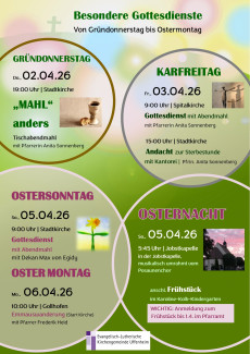 Gottesdienste rund um Ostern in der Kirchengemeinde Uffenheim