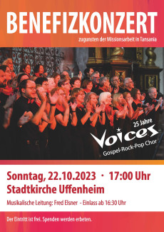 Plakat zum Benefizkonzert von Voices