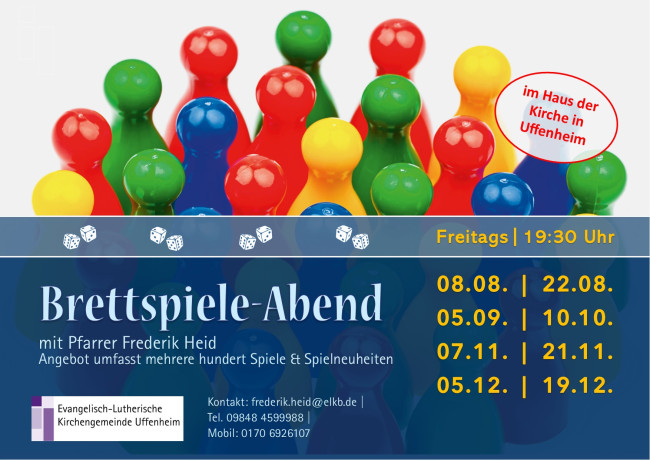 Termine der Brettspiele-Abend von August bis Dezember 2025