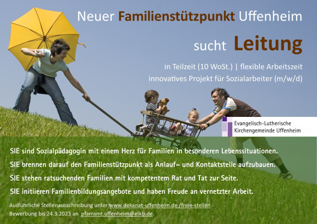 Stellenanzeige Leitung neuer Familienstützpunkt Uffenheim