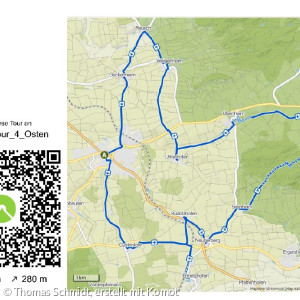 Rad-Rund-Tour mit Uffenheim, Geckenheim, Reusch, Weigenheim, Uttenhofen, Ulsenheim, Herbolzheim, Seenheim, Neuherberg, Rudolzhofen und Custenlohr, 