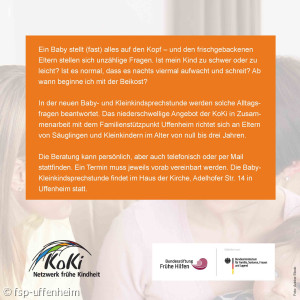 Informationen zur monatlichen Kleinkindersprechstunde